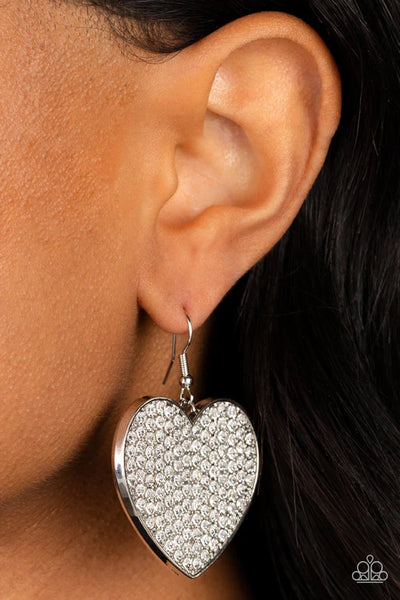 Romantic Reign - White Paparazzi Earrings