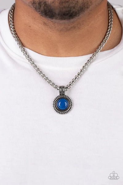 Pendant Dreams - Blue Paparazzi Necklace (PZ-2273)