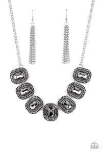 Iced Iron - Silver Necklace - Paparazzi Accessories (PZ-3397)