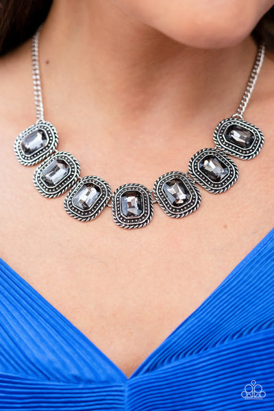 Iced Iron - Silver Necklace - Paparazzi Accessories (PZ-3397)