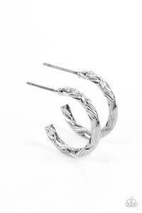 Triumphantly Textured - Silver Earrings - Paparazzi Accessories (PZ-5260)