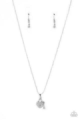 You Hold My Heart - White Paparazzi Necklace (PZ-5167)