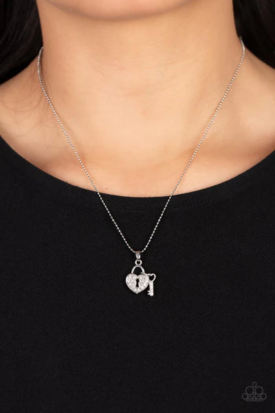 You Hold My Heart - White Paparazzi Necklace