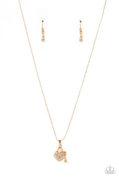 You Hold My Heart - Gold Paparazzi Necklace