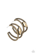 Unrefined Reverie - Brass Paparazzi Earrings (PZ-3769)