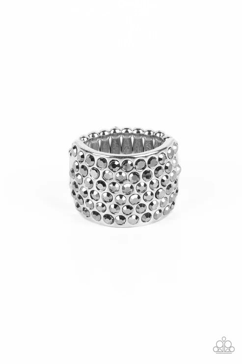 Edgy Effulgence - Silver Paparazzi Ring