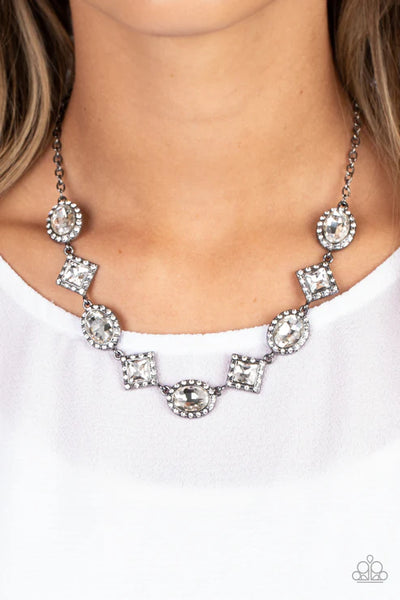 Diamond of the Season - Black Paparazzi Necklace (PZ-3716)