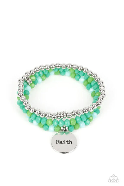Fashionable Faith - Green Paparazzi Bracelet (PZ-5559)