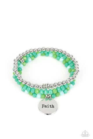 Fashionable Faith - Green Paparazzi Bracelet (PZ-5559)