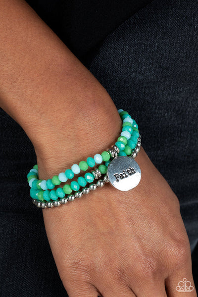 Fashionable Faith - Green Paparazzi Bracelet (PZ-5559)