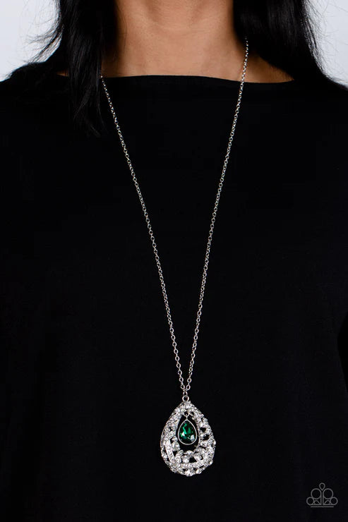 Glitz and GLOW - Green Paparazzi Necklace
