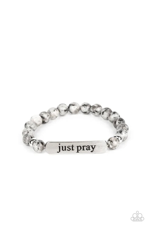 Just Pray - Silver Paparazzi Bracelet (PZ-4362)