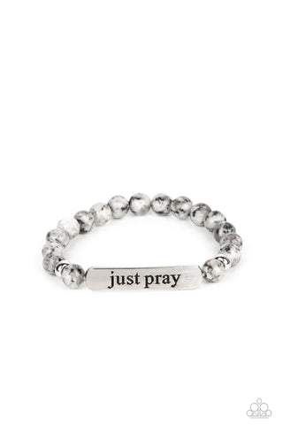 Just Pray - Silver Paparazzi Bracelet (PZ-4362)