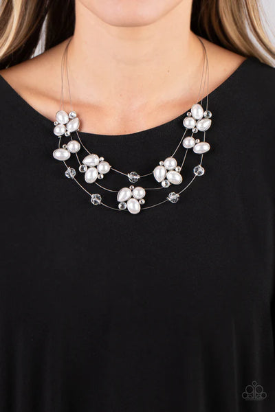 Snow Angels - White Paparazzi Necklace