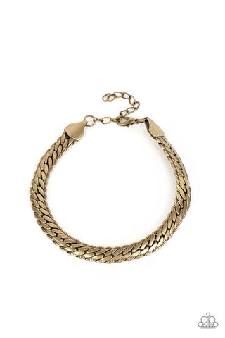 Cargo Couture - Brass Paparazzi Mens Bracelet (PZ-5472)