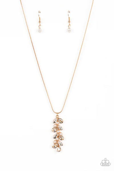 Pearls Before VINE - Gold Paparazzi Necklace (PZ-3913)