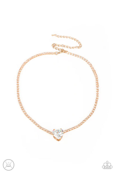 Flirty Fiancé - Gold Paparazzi Necklace