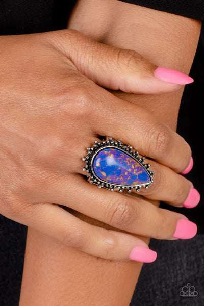 Down-to-Earth Essence - Purple Paparazzi Ring (T56)