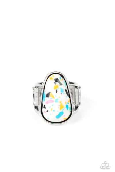 Bodacious Babe - White Paparazzi Ring (T34)