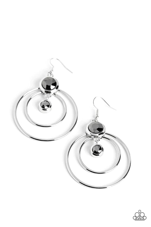 Dapperly Deluxe - Silver Paparazzi Earrings (PZ-5416)