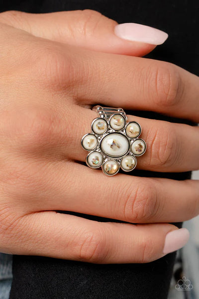Time to SHELL-ebrate - White Paparazzi Ring