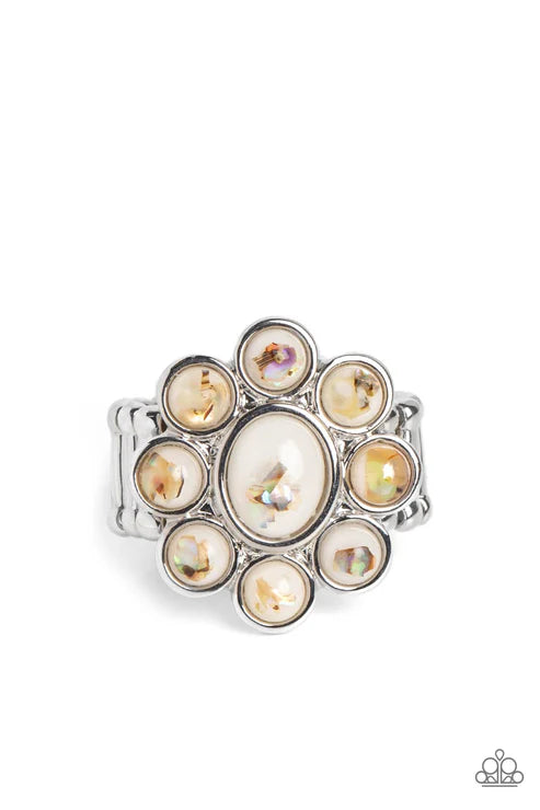 Time to SHELL-ebrate - White Paparazzi Ring