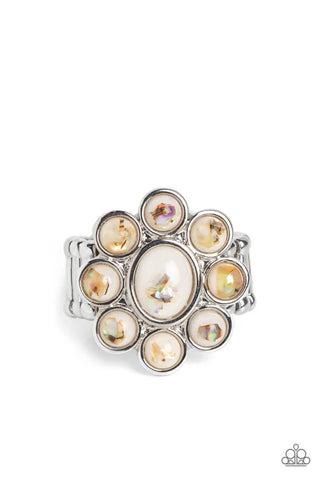 Time to SHELL-ebrate - White Paparazzi Ring (T29)
