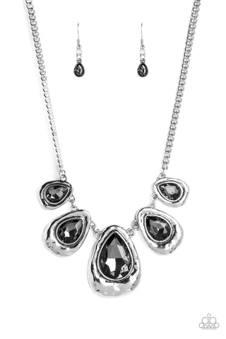 Formally Forged - Silver Paparazzi Necklace (PZ-2051)