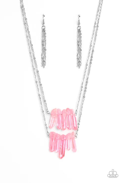 Crystal Catwalk - Pink Paparazzi Necklace (PZ-5377)