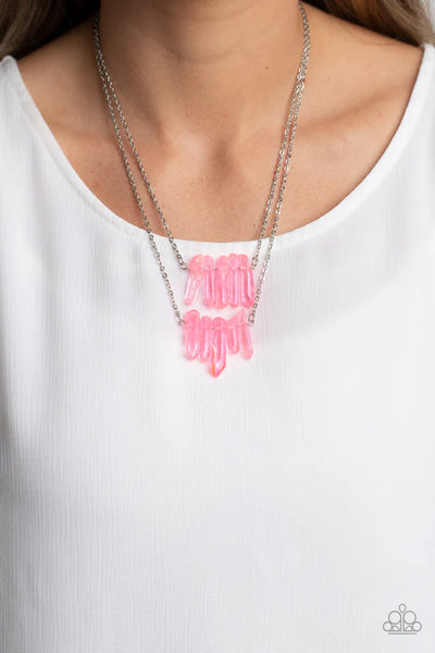 Crystal Catwalk - Pink Paparazzi Necklace (PZ-5377)