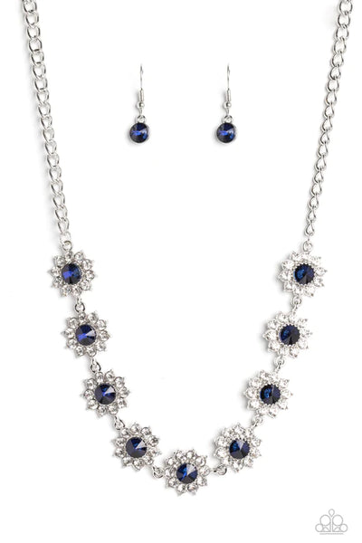 Blooming Brilliance - Blue Paparazzi Necklace (PZ-5267)