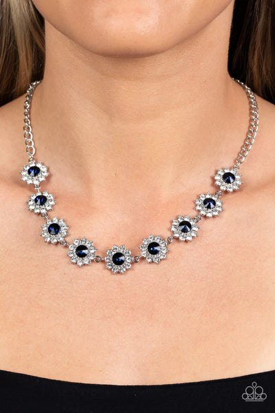 Blooming Brilliance - Blue Paparazzi Necklace (PZ-5267)