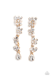 LIGHT at the Opera - Gold Paparazzi Post Earrings (PZ-5117)