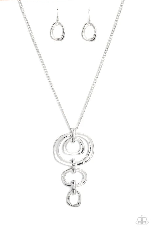 Tranquil Trickle - Silver Paparazzi Necklace