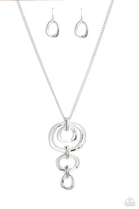 Tranquil Trickle - Silver Paparazzi Necklace  (PZ-5001)