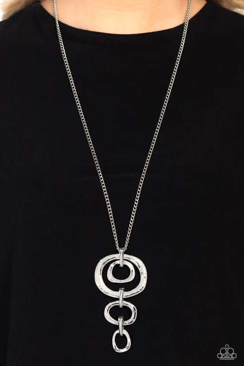 Tranquil Trickle - Silver Paparazzi Necklace