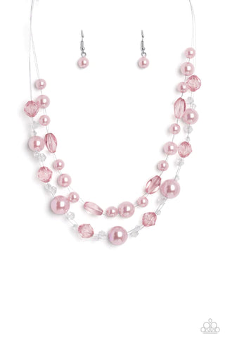 Parisian Pearls - Pink Paparazzi Necklace (S008)