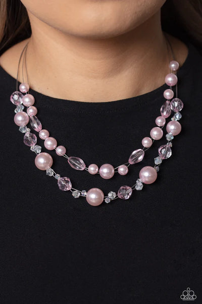 Parisian Pearls - Pink Paparazzi Necklace (S008)