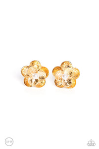 Miami Magic - Gold Clip-On Earrings - Paparazzi Accessories (PZ-159)