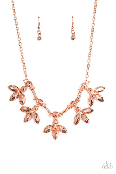 Dauntlessly Debonair - Copper Paparazzi Necklace (PZ-1609)