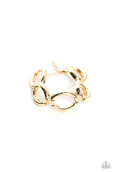 Constructed Chic - Gold Paparazzi Bracelet