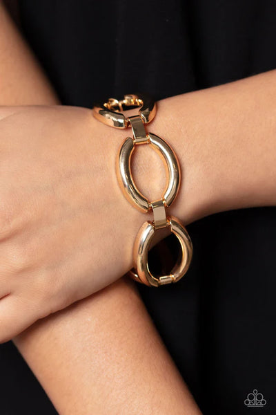 Constructed Chic - Gold Paparazzi Bracelet