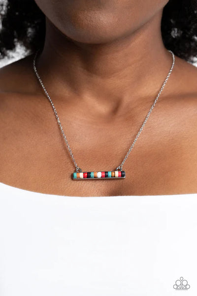 Barred Bohemian - Multi Paparazzi Necklace (PZ-217)