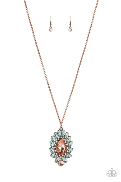 Over the TEARDROP - Copper Paparazzi Necklace (PZ-5173)