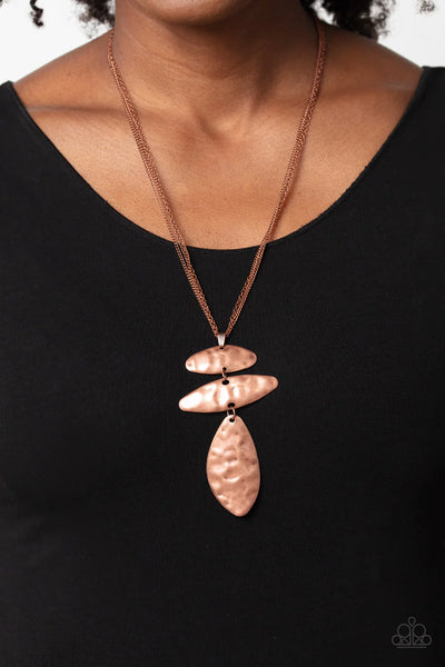 Monochromatic Model - Copper Paparazzi Necklace