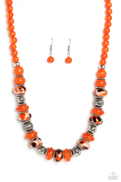 Warped Whimsicality - Orange Paparazzi Necklace