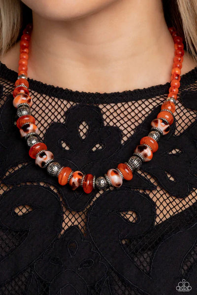 Warped Whimsicality - Orange Paparazzi Necklace
