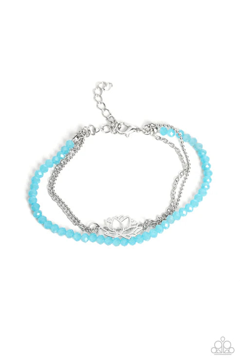 A LOTUS Like This - Blue Paparazzi Bracelet