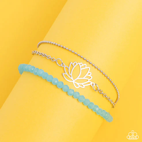 A LOTUS Like This - Blue Paparazzi Bracelet