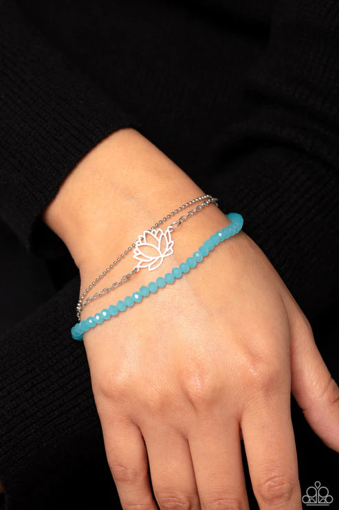 A LOTUS Like This - Blue Paparazzi Bracelet